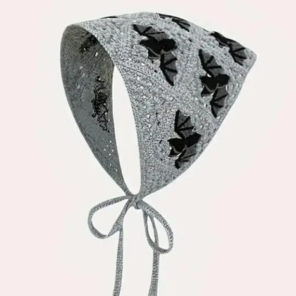 New! Hippie Headband Bandana Bats Hand Tie Homemade Kerchief - Cool!